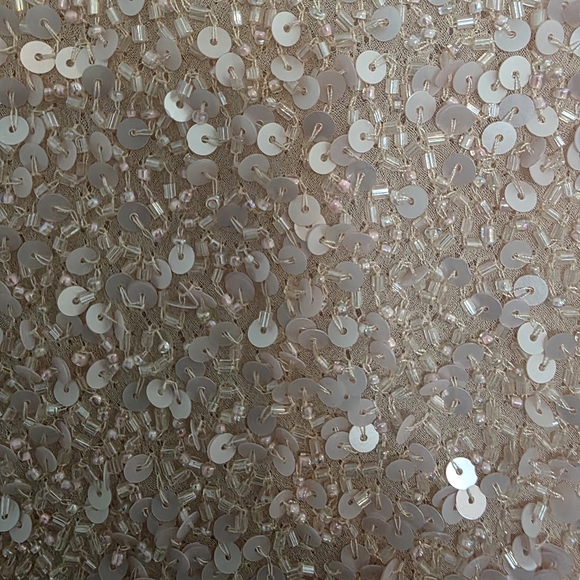 ​Papell Boutique Evening Pink Sequined Silk Beaded Short Sleeve Top Blouse - XL - Picture 3 of 5